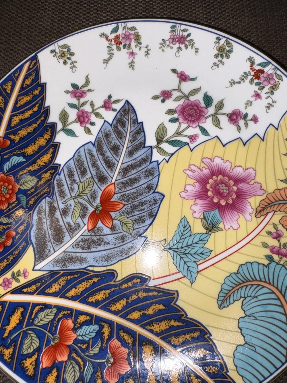 Vint Tobacco Leaf Decorative Floral Serving Platter FINE CHINA 25 each